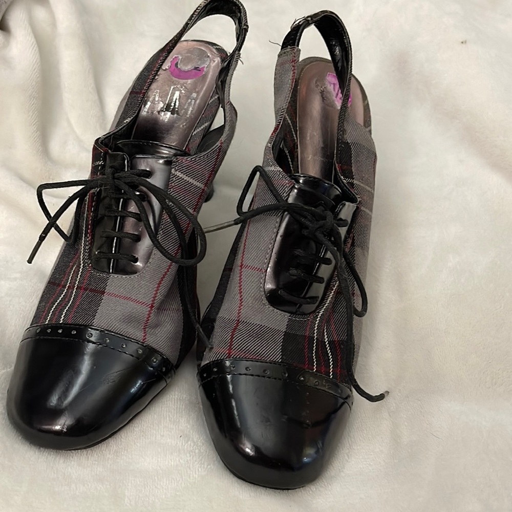 Black lace up heels